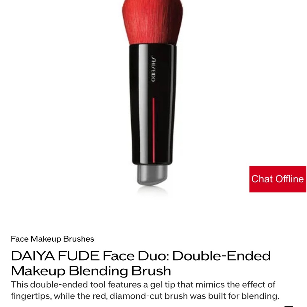 Shiseido Red and Black Double-Ended Makeup Blending Brush